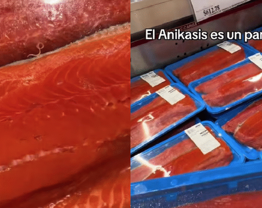 Hallan parásito vivo en filete de salmón en tienda famosa.