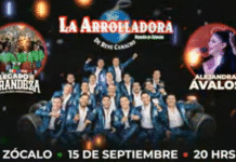 Concierto gratuito de La Arrolladora Banda El Limón en el Zócalo por Fiestas Patrias.