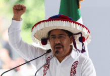 Hugo Aguilar niega cena de lujo en Polanco tras toma de protesta.