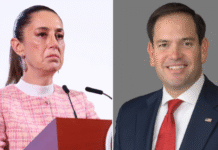 Marco Rubio llega a Palacio Nacional para reunión con Sheinbaum.