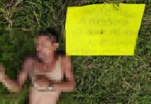 Ejecución con mensaje advierte sobre invasión de predios.