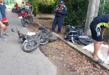 Fatal accidente entre motociclistas en Frontera, Centla.