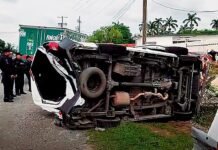 Impacto brutal provoca volcadura y múltiples heridos en carretera.