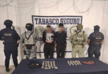 Capturan a cuatro presuntos narcomenudistas en Comalcalco.