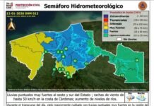 Protección civil advierte lluvias intensas y fuerte evento norte costero.