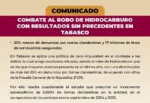 Tabasco logra combate efectivo al robo de hidrocarburos con resultados.