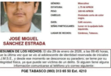 Activan Alerta Amber por adolescente desaparecido en Cárdenas.
