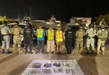 Detienen a tres con droga y ponchallantas.