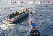 Semar intercepta semisumergible con cocaína en Colima.