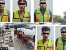 Detienen a cinco con armas y drogas.