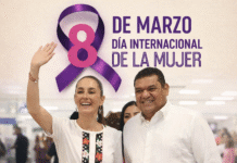 Javier May respalda a Sheinbaum durante conmemoración del 8M.