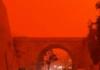 Tormenta del Sahara pinta de rojo el cielo.