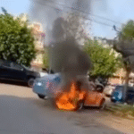 Vehículo se incendia en zona de Ciudad Industrial.