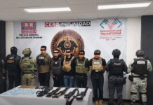 Caen presuntos del CJNG armados y con drogas en Chiapas.