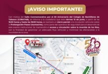 Cierre parcial en Paseo Usumacinta por el Gallo del COBATAB.
