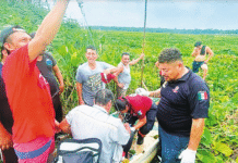 Salvan a anciano atrapado ocho horas en pantano.