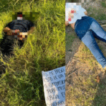 Hallan a pareja ejecutada y con mensaje amenazante.