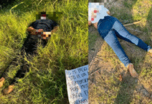 Hallan a pareja ejecutada y con mensaje amenazante.
