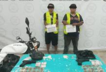 Caen dos hombres con armas y droga en Huimanguillo.