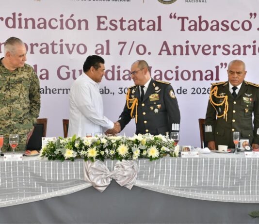 Guardia Nacional celebra siete años de servicio en Tabasco.