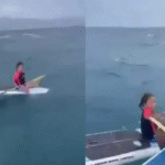 Salvan a niña a la deriva en mar abierto.