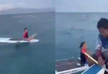 Salvan a niña a la deriva en mar abierto.
