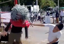 ¡Protesta extrema! Apalean piñata de gobernadora interina.